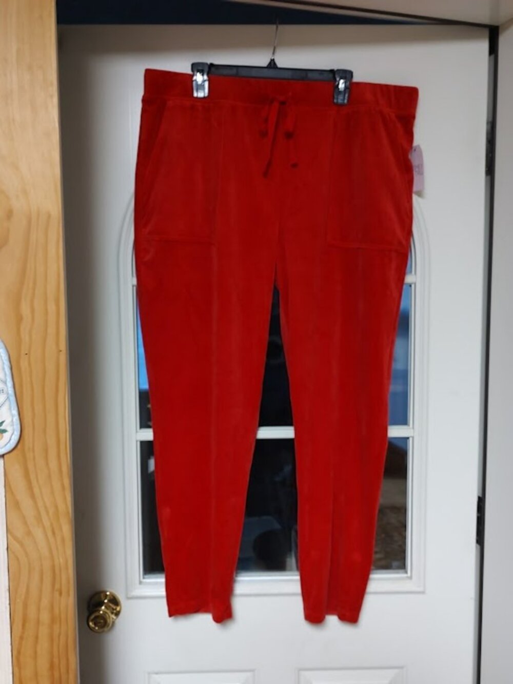 New Time And Tru Red Velour Pull On Pants Size Women's XXL 20